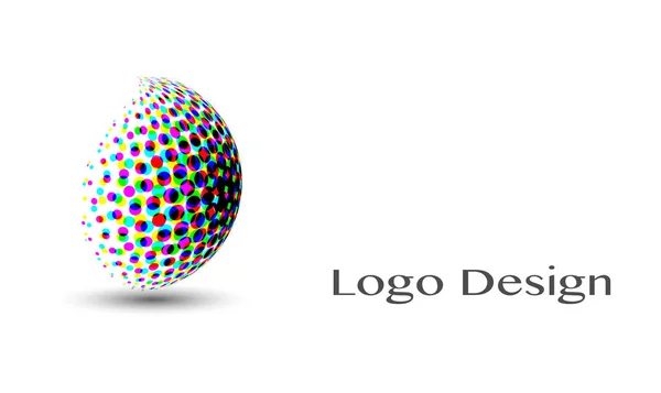 Logo 3D Design, questo logo è adatto per aziende globali, tecnologie mondiali, media e agenzie pubblicitarie — Vettoriale Stock