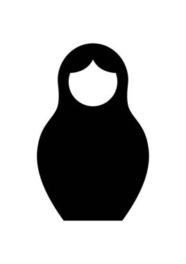 Rus iç içe bebek matrioshka, Rusya Federasyonu, izole vektör simgesi simgesi