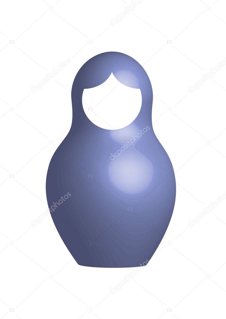 Russian nesting doll matrioshka, 3D icon symbol of Russia, vector isolated