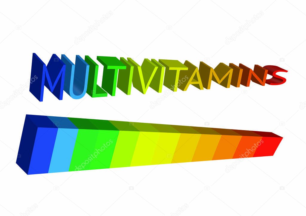 Multivitamin label inspiration, icon concept vitamins , vector isolated 