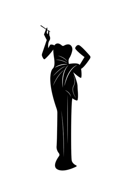 Winkel logo mode vrouw, silhouet diva. Bedrijf logo ontwerp — Stockvector