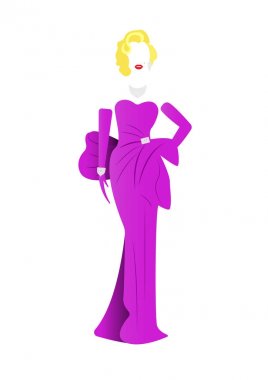 Pembe soyunma, izole vektör Marilyn Monroe 
