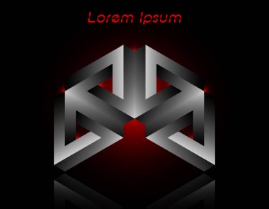 3D logo tasarım, bu logo küresel şirket, dünya teknolojileri, medya için uygundur ve reklam ajansları, vektör izole veya siyah arka plan  