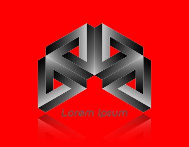 3D logo tasarım, bu logo küresel şirket, dünya teknolojileri, medya için uygundur ve reklam ajansları, vektör izole veya kırmızı arka plan