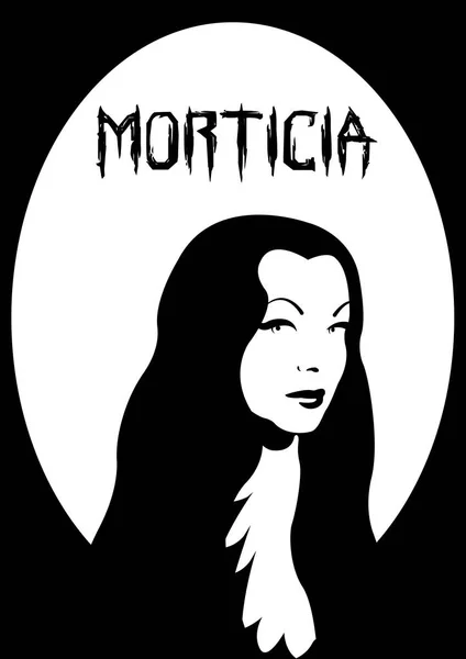 Morticia アダムス ベクトルの肖像 — ストックベクタ