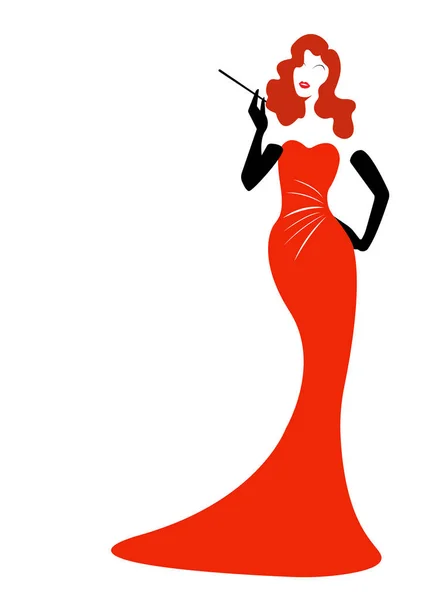 Rita Hayworth vector portret, diva zanger silhouet — Stockvector