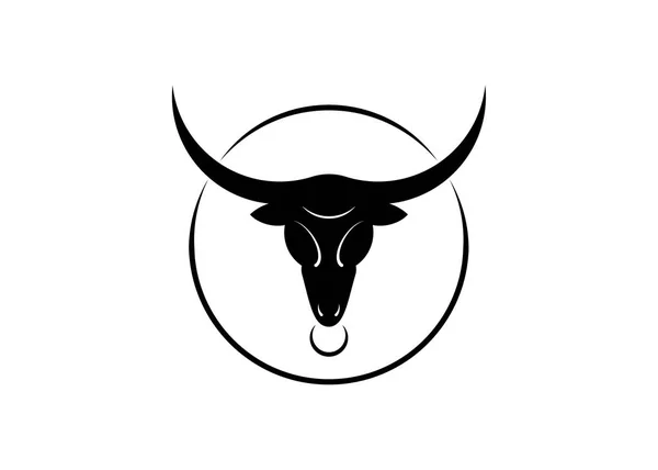 Ταύρος μαύρο ταύρο logo κεφάλι πρότυπο σχεδίασης, διάνυσμα απομονωμένες — Διανυσματικό Αρχείο