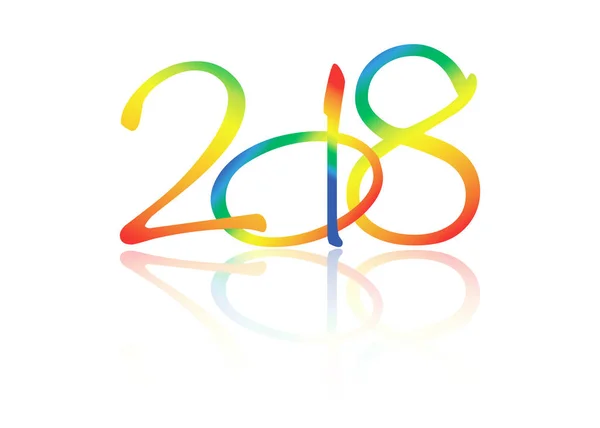 2018 Feliz Ano Novo com textura colorida, vetor isolado ou fundo branco, elementos para calendário e cartão de felicitações — Vetor de Stock