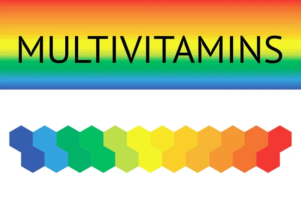 Multivitamin label inspiration, icon concept vitamins, vector isolated