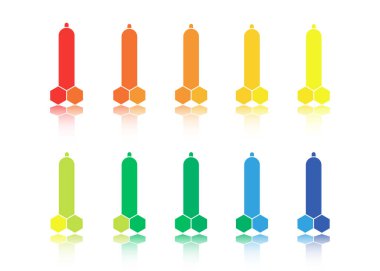 Protected Penis With Condom vector icon. Illustration style is a flat iconic colored symbol with different color versions. vector isolated 