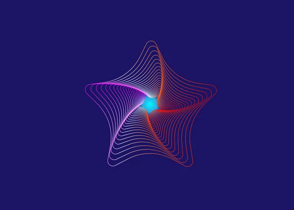 Logo étoile de mer. Wireframe couleur océan étoile de mer. Une icône étoilée. Nom de marque créative vecteur isolé ou fond bleu — Image vectorielle