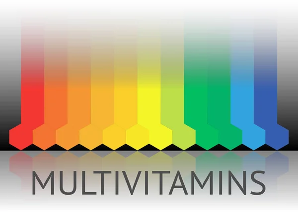 Multivitamin etikett inspiration, ikon konceptet vitaminer, vektor isolerade — Stock vektor
