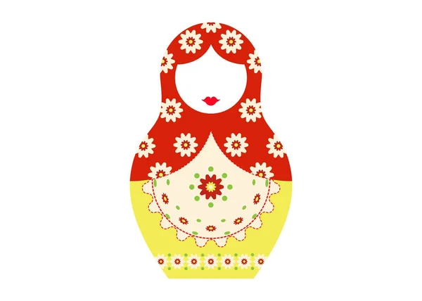 套图标俄罗斯嵌套娃娃与装饰, 矢量孤立或白色背景 — 图库矢量图片