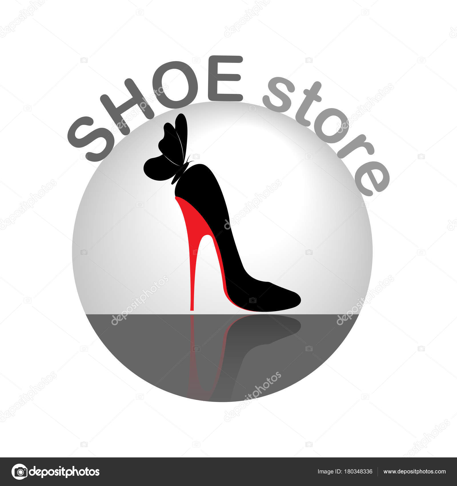 aanplakbiljet Zijdelings Industrialiseren Women's shoe. Logo shoe store, shop, fashion collection, boutique label.  Company logo design. Red high heel shoes with butterfly, vector isolated  Stock Vector Image by ©robin_ph #180348336