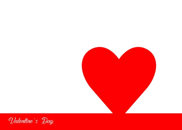バレンタインの日の赤いハート、線のスタイル、分離ベクトルまたは白の背景 — ストックベクタ