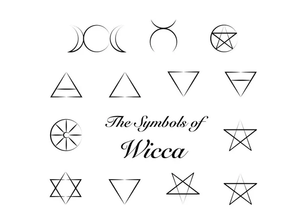 魔女のルーン文字、wiccan 卜占のセットです。古代の神秘的なシンボル、白で隔離。ベクトル図. — ストックベクタ