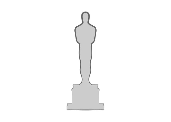 Academy award ikona v izolované ploché styl. Silueta socha ikona. Filmy a kina symbol akcií vektorové ilustrace. — Stockový vektor