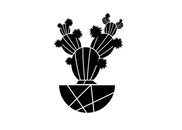 Einfaches flaches Kakteen-Vektor-Symbol. cactacea mit Blumen-Piktogramm isoliert auf weißem Hintergrund — Stockvektor
