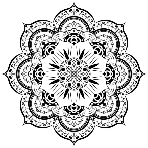 Kwiat Mandala. Vintage elementy dekoracyjne. Orientalny wzór, ilustracji wektorowych. Islam, arabski, indyjski, marokańskie, Hiszpania, turecki, pakistan, chiński, mistyk, otomańskimi motywami. Książka do kolorowania — Wektor stockowy