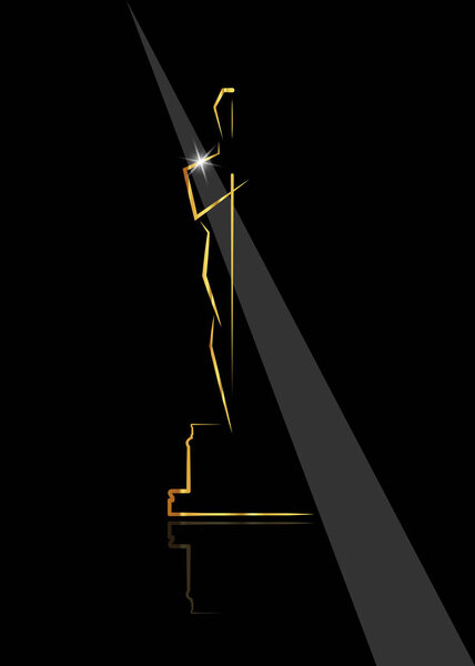 векторная иллюстрация абстрактные золотые люди логотип значок, черный фон
