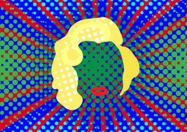 Marilyn Monroe vektör portre, pop sanat tarzı 