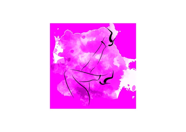 Sexy jambes femme concept, rose mode choquante, chaussures à talons hauts, logo de l'entreprise icône de silhouette vectorielle, croquis aquarelle style de dessin, les jambes icône, illustration vectorielle isolé sur blanc — Image vectorielle