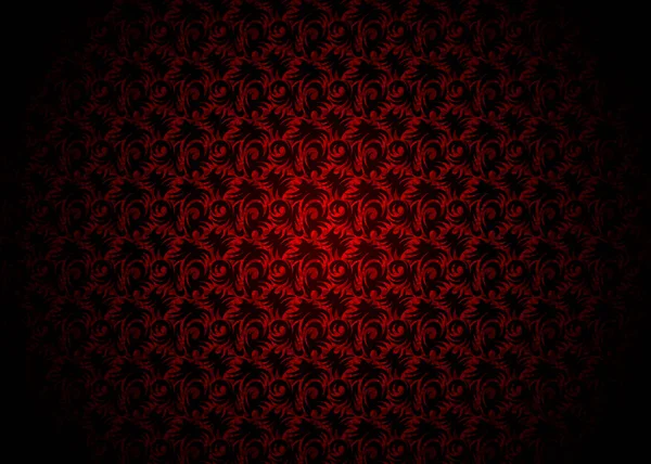 Розкішний чорно-червоний фон прикрашений, шпалери в стилі ретро, вінтажний квітковий елегантний візерунок абстрактний вектор, ефект віньєтування — стоковий вектор