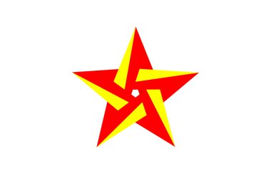 İzole soyut vektör grafik geometrik renkli pentagram, veya beyaz 