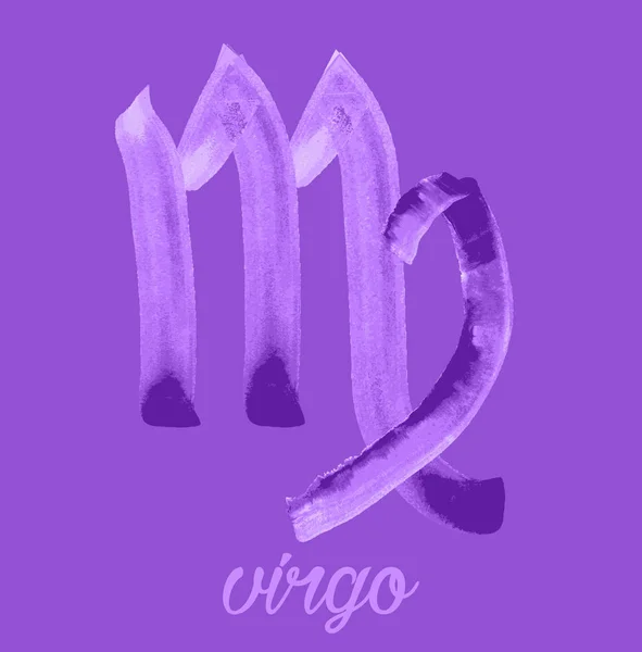 Ikona Virgo zodiaku, Vector icon. znaki zodiaku, horoskop kolorowy obraz. Akwarela stylu — Wektor stockowy