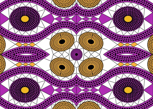 Африканская печатная ткань, этнические украшения ручной работы для вашего дизайна, этнические и племенные мотивы геометрические элементы. Векторная текстура, афро-текстиль Анкара — стоковый вектор
