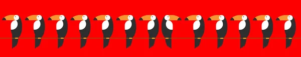 Tukaner Ange ikon. Cartoon illustration av toucan vektor ikonen för webben. Toucan platt vektor logotypen stilmall isolerade eller röd bakgrund — Stock vektor
