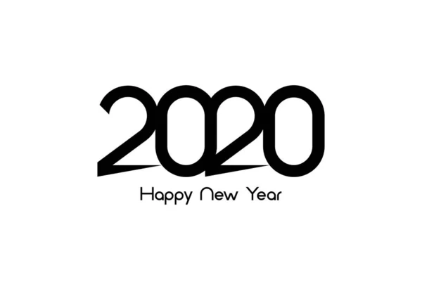 新年快乐2020标志文字设计。2020年商业日记封面和愿望。宣传册设计模板、卡片、横幅。向量例证。隔离在白色背景上. — 图库矢量图片