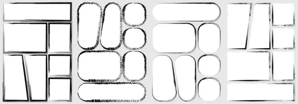 Mangá set storyboard layout template for quickly create the comic book style. O design A4 da proporção de papel é adequado para impressão. Vetor isolado quadro estilo esboço artesanal —  Vetores de Stock