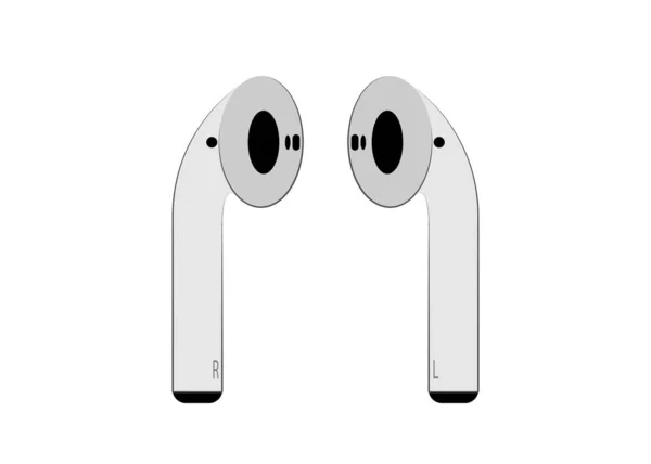 Ícone conceito de fone de ouvido sem fio, vetor isolado no fundo branco — Vetor de Stock