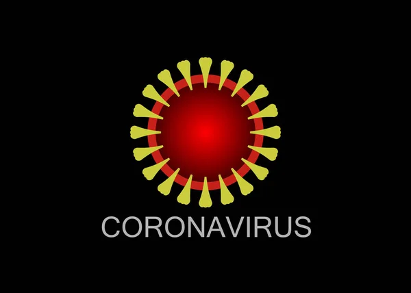 Coronavirus icon, 2019-nCov novel coronavirus concept resposible for asian flu outbreak and coronaviruses influenza as dangerous flu strain cases as a pandemic. Vector isolated on black background — 스톡 벡터