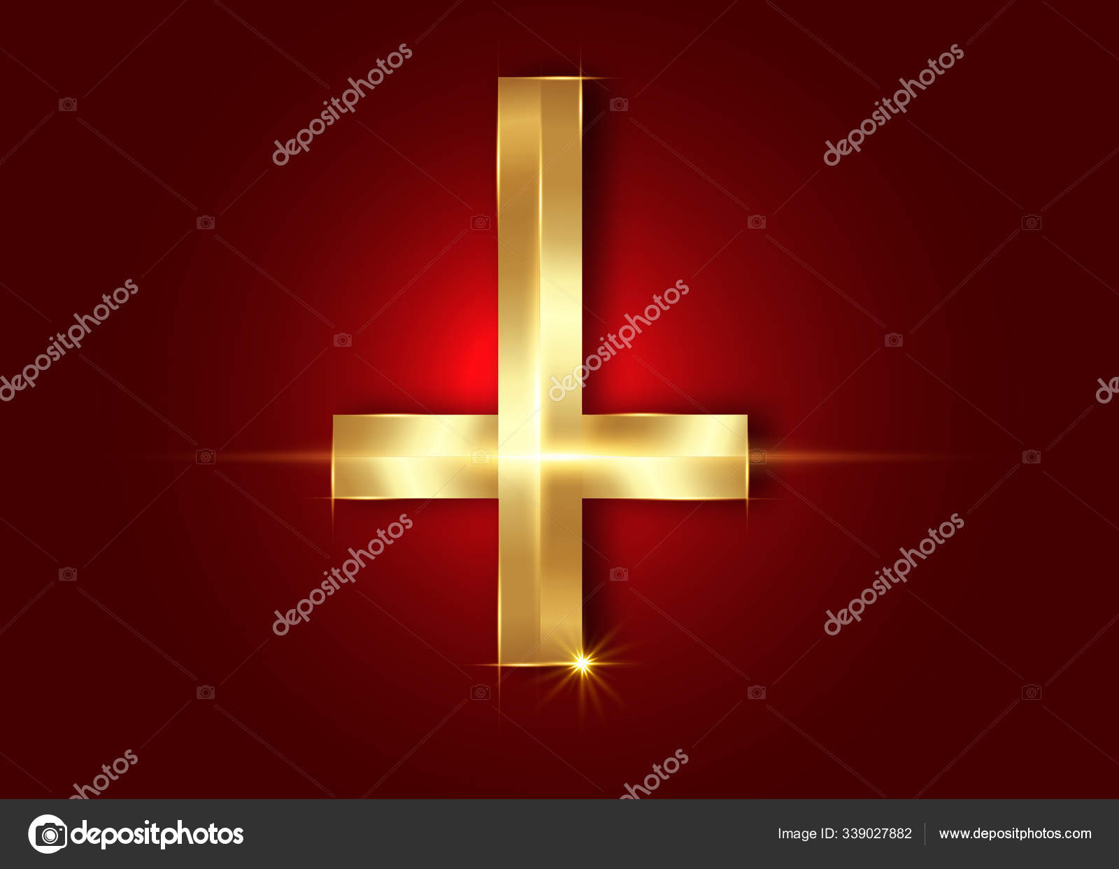 The Cross of Saint Peter or Petrine Golden Cross is an inverted Latin cross traditionally used