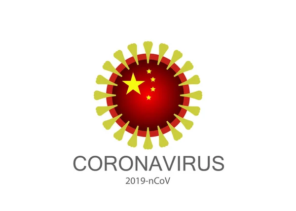 Coronavirus ikon, 2019-ncov ny koronavirus koncept som är ansvarig för asiatiska influensautbrott och koronvirus influensa som farliga influensa stam fall som en pandemi. Vektor isolerad — Stock vektor