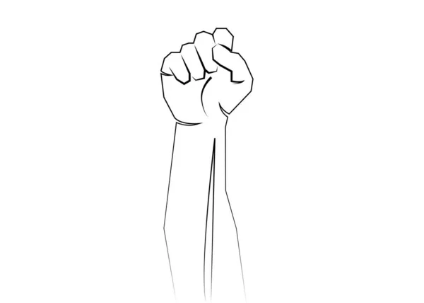 Clenched Fist Hand Raised Air Protest Strength Freedom Revolution Rebel — Stock Vector