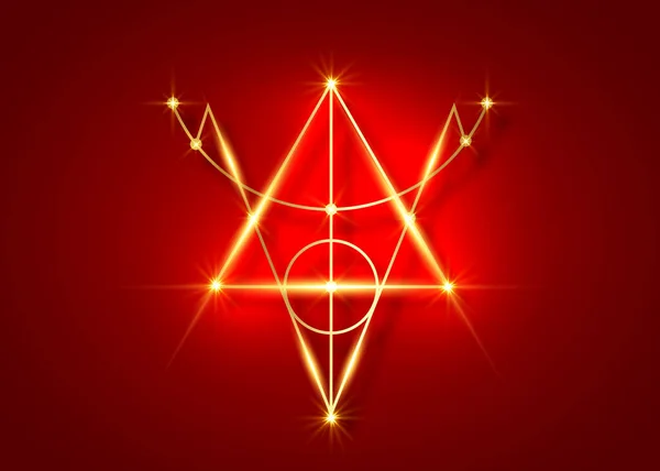 Jasně Zlatý Znak Ochrany Kouzelný Amulet Světla Lze Použít Jako — Stockový vektor