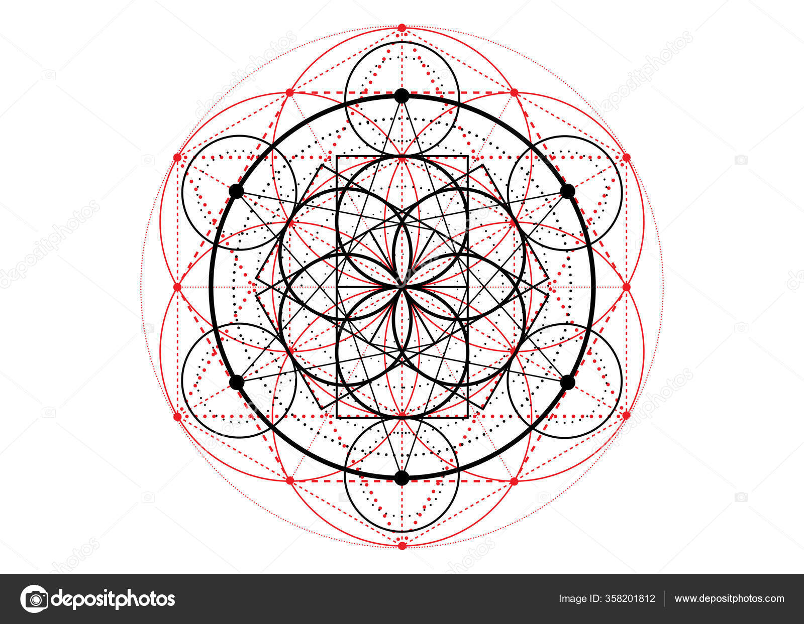 Download Seed Life Symbol Sacred Geometry Geometric Mystic Mandala Alchemy Esoteric Vector Image By C Robin Ph Vector Stock 358201812
