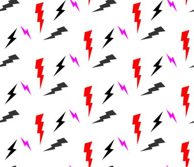 Elektrikli yıldırımlarla Rock 'n Roll kusursuz bir model. Vektör sert kaya karalama çizimi. Müzik grubu, konser ve parti için karikatür rock yıldızı ikonu. Beyaz arkaplanda izole