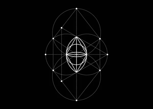 Vesica Piscis Geometria Sagrada Todos Olhos Que Vêem Terceiro Olho — Vetor de Stock