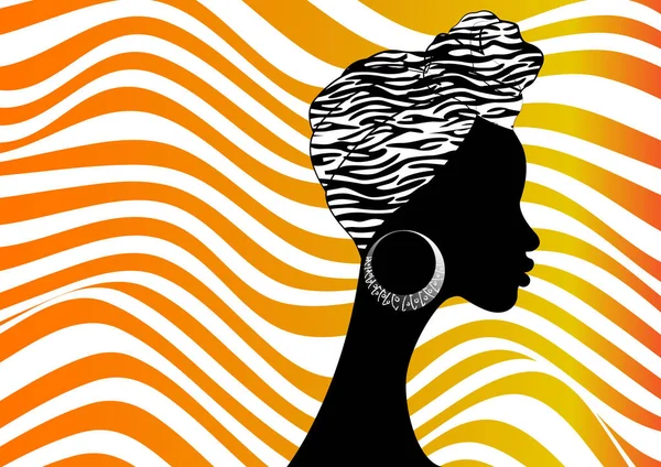 Πορτρέτο Όμορφη Afro Γυναίκα Shenbolen Άγκυρα Headwrap Γυναίκες Της Αφρικής — Διανυσματικό Αρχείο