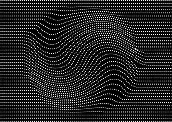 Dots Cerchio Onda Illustrazione Futuristica Vettoriale Cornice Confine Contesto Tecnologico — Vettoriale Stock