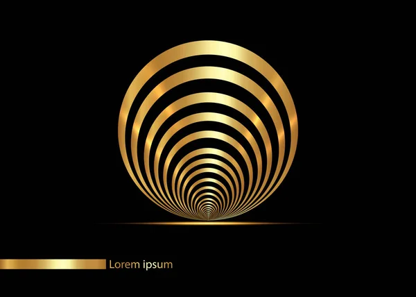 Abstrakte Goldene Linien Kreisform Gestaltungselement Geometrische Form Mit Luxuriösem Stil — Stockvektor