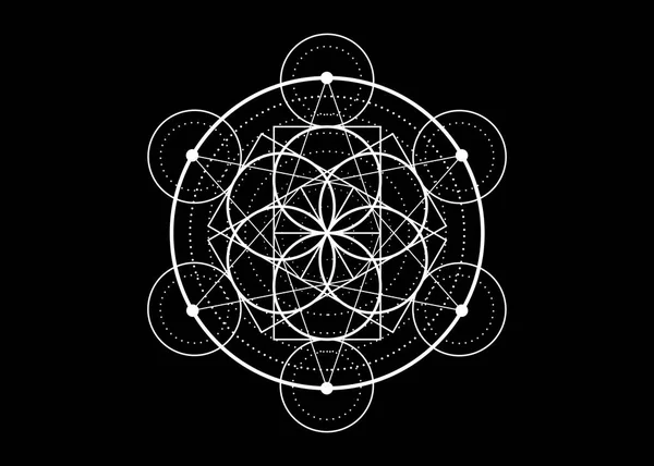 Frö Liv Symbol Helig Geometri Geometrisk Mystisk Mandala Alkemi Esoteriska — Stock vektor