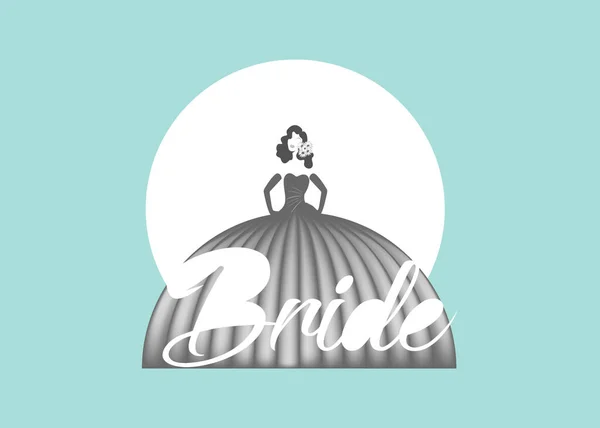 Bröllop Logo Vektor Brud Koncept Isolerad Blå Bakgrund — Stock vektor