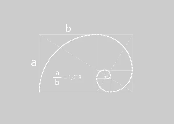 Golden Ratio Fibonacci Number Mathematical Formula Golden Section Divine Proportion — Stock Vector