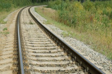 Eski rayları yatay olarak. Raylar ına arazi.