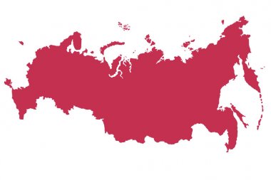 Rusya harita izole etmek için kırmızı renk